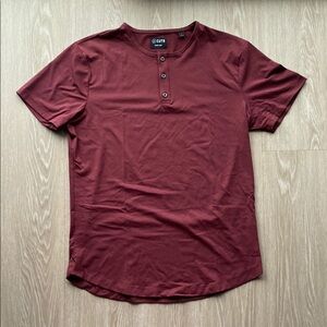 Men's Cuts Curve Hem Large Henley